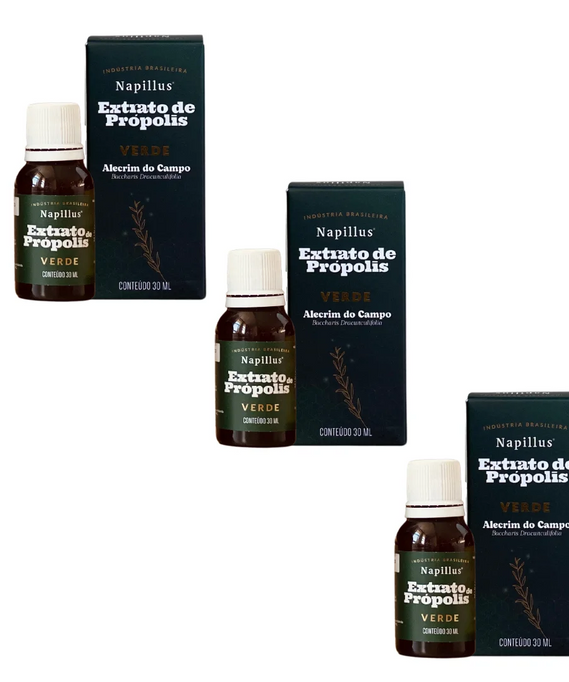 Kit com 3 extratos de própolis verde 30 ml