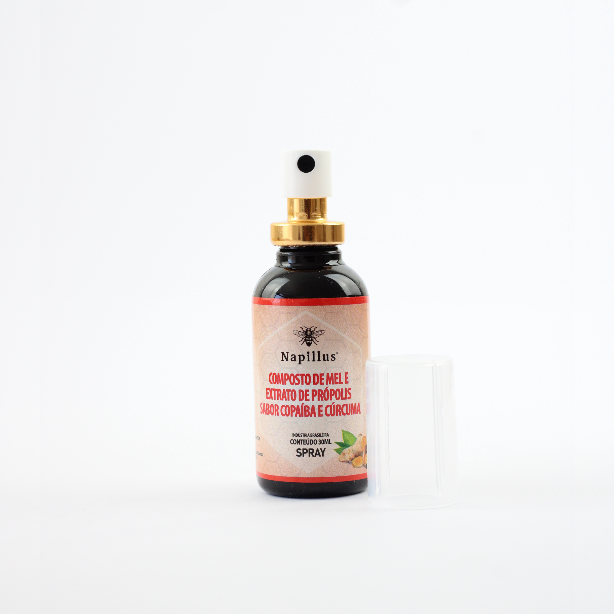 Spray de mel, própolis, copaíba e cúrcuma Napillus 30 ml