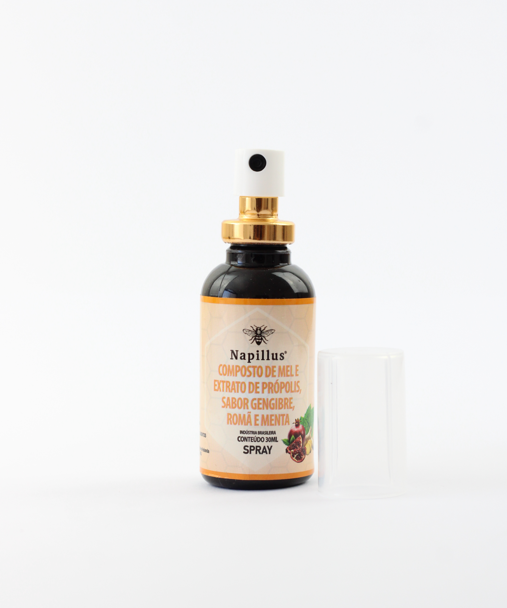 Spray de mel, romã, gengibre, própolis e menta Napillus 30 ml